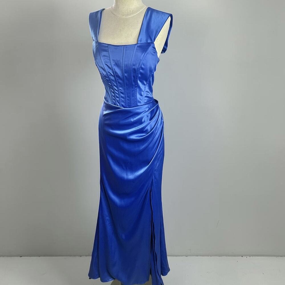 Prima Royal Blue Mermaid Dress Gown XL Corset Stretch Formal Prom Wedding